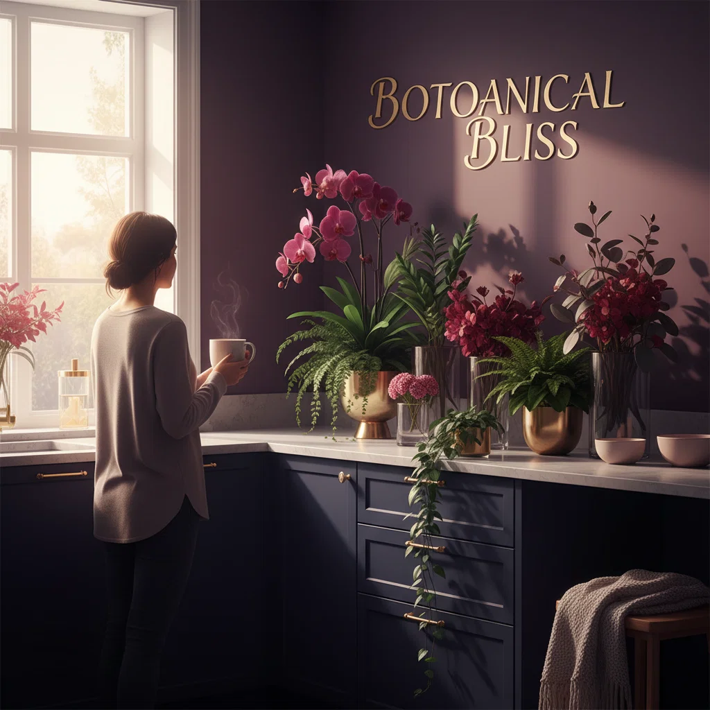 Person in a bright morning kitchen enjoying a warm drink